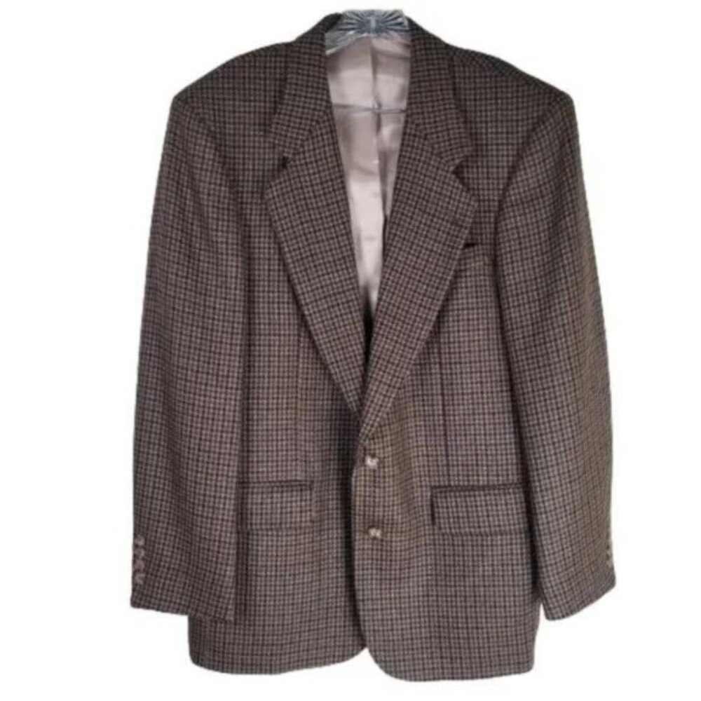 Oscar de la Renta Wool Houndstooth Blazer Sport Coat Size 40R